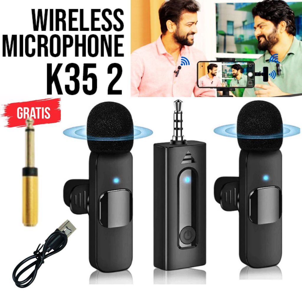 Jual TaffSTUDIO - K35 Pro Original Wireless Clip On Mic Imam Masjid ...