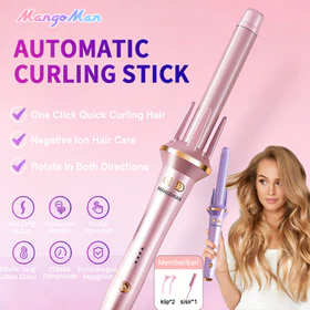 MANGOMAN Hair Curly Styler 28mm Catokan Curly Otomatis Ion Negatif Ceramics Curly Catokan