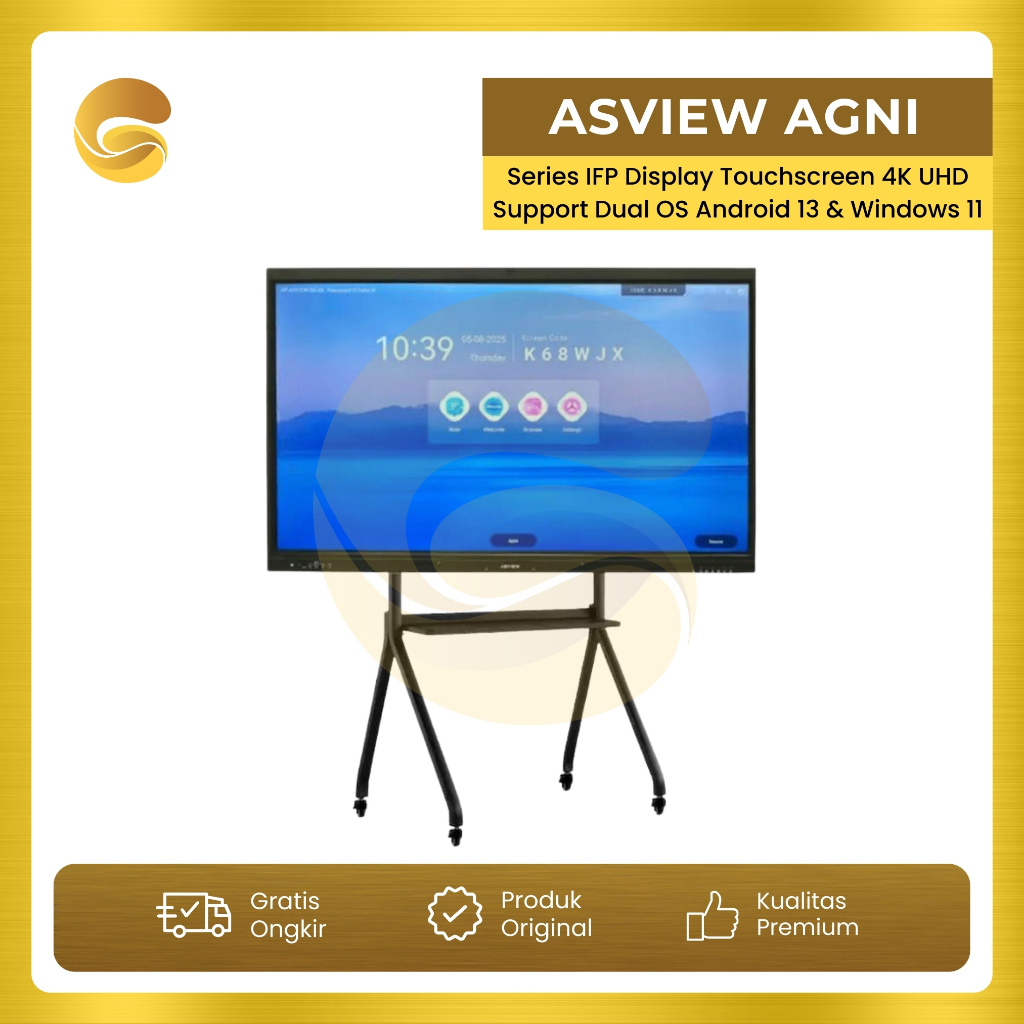 Jual ASVIEW AGNI Series Interactive Flat Panel Display 65/75/86/98 inch ...