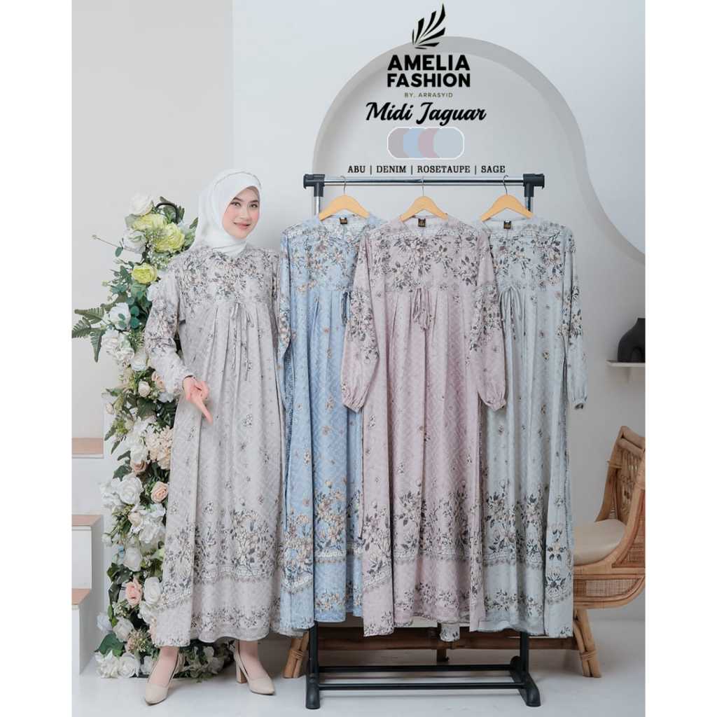 Jual DRESS TERLARIS MIDI JAGUAR DRESS TERBARU BY AMELIA DRESS JAGUAR OOTD  LEBARAN KONDAGAN | Shopee Indonesia