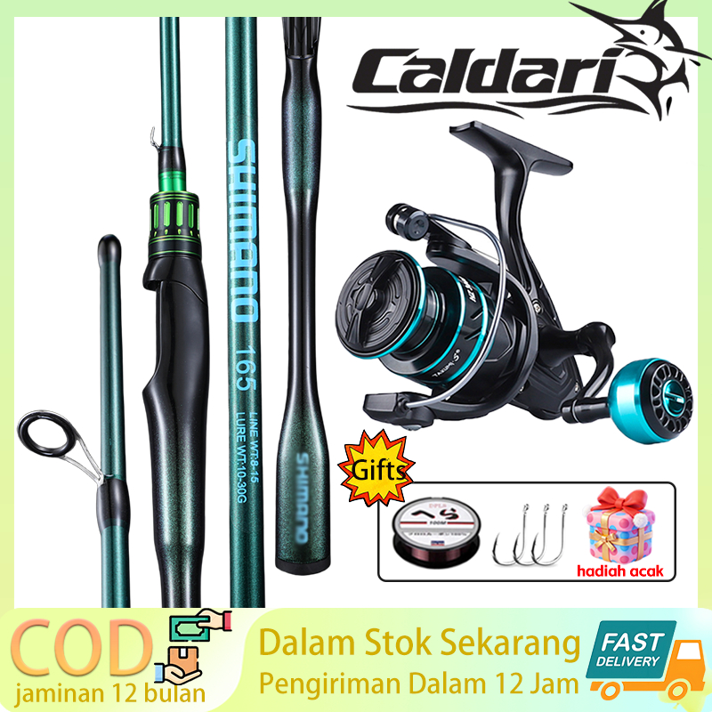 Caldari PAKET LENGKAP MEMANCING SIAP PAKAI! Joran + Reel Spinning + Semua Aksesoris (Hadiah Tambahan Acak) - FREE ONGKIR SELURUH