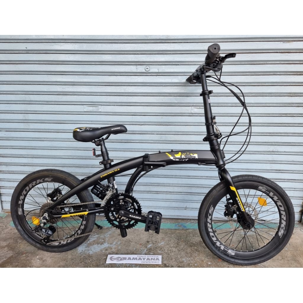Jual sepeda lipat sakoni enigama 10.8 Alloy hydraulic brake 2x9sp ...