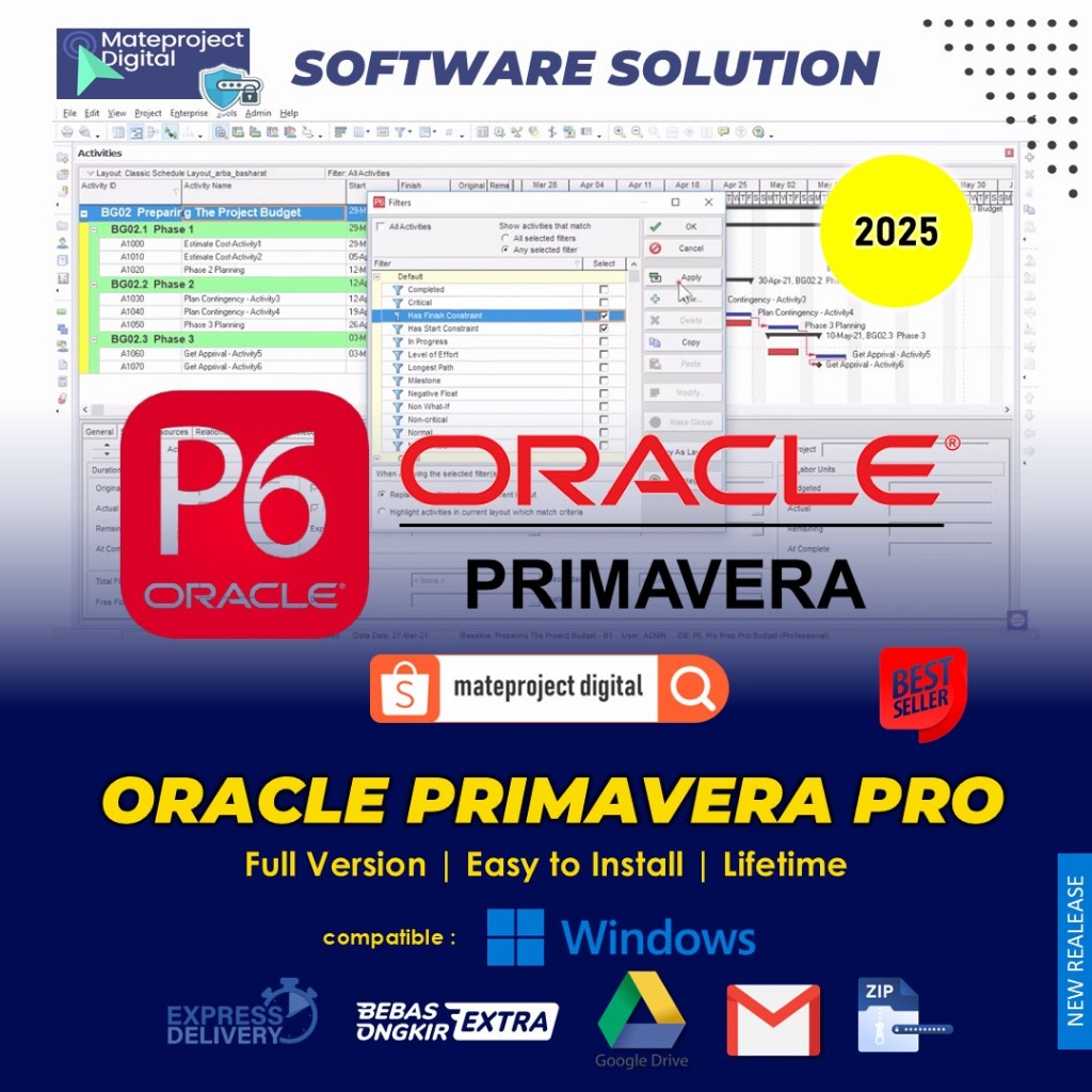 Jual Oracle Primavera P6 Professional v24.12 Full Software Primavera ...