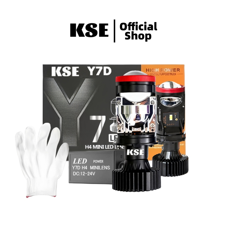 KSE Y7D Lampu Led Mobil Dan Motor H4 Mini Pjector Projie Y7D Original Super Terang