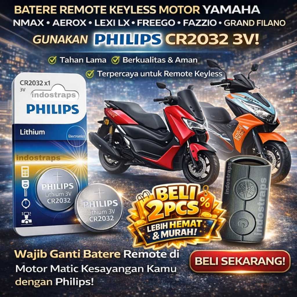 Jual Baterai Remote Keyless AEROX 155 NMAX LEXI XMAX FAZZIO FILANO ...