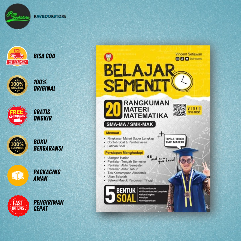 Jual Buku Belajar Semenit: 20 Rangkuman Materi Matematika SMA-MA/SMK ...