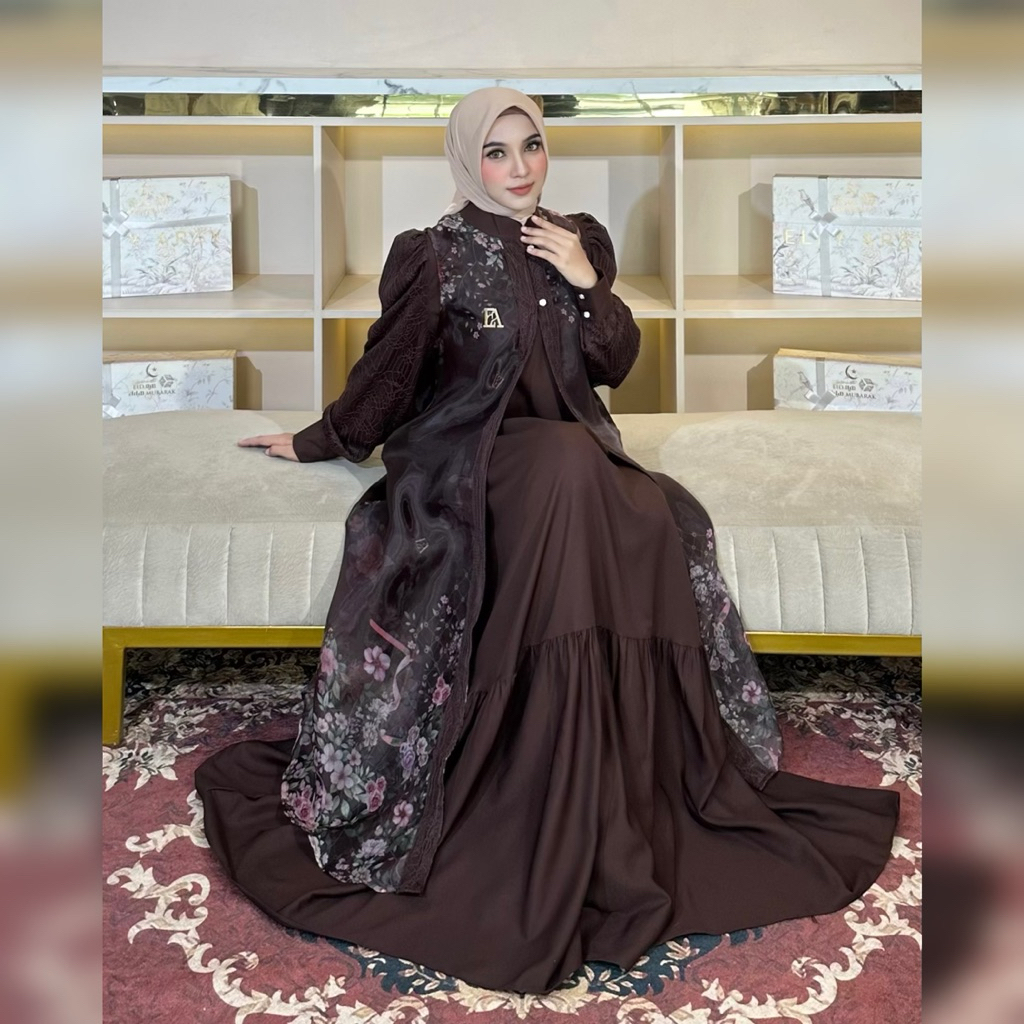 Jual Helena Dress Only Gamis Exlusive By Elly Arsy | Shopee Indonesia