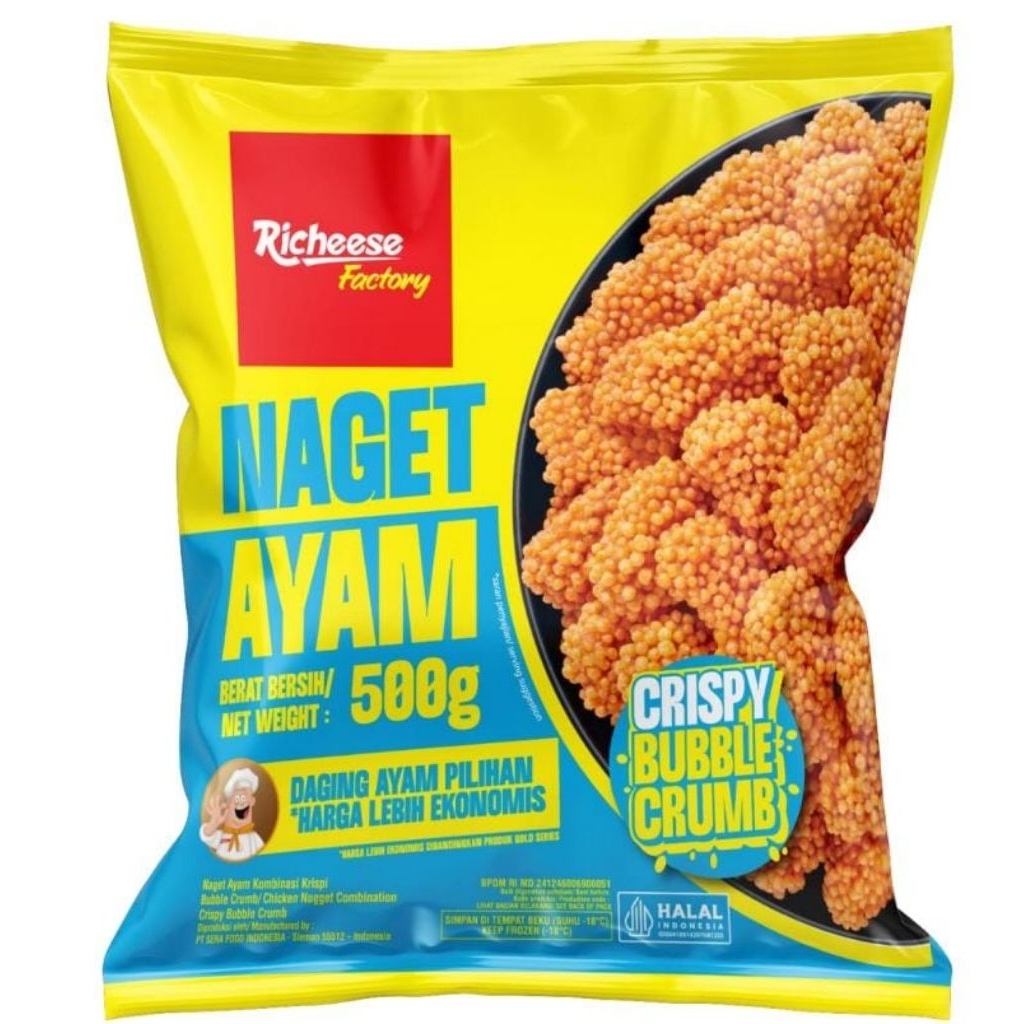 Jual Nugget Ayam Richeese Ekonomis | Frozen Food | Crispy Bubble Crumb ...