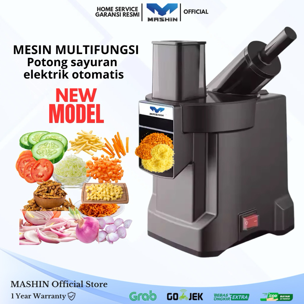 Mashin - Mesin Potong Sayur Elektrik Multifungsi Kentang Dadu, Mustofa, Wortel, Iris Bawang Serbaguna