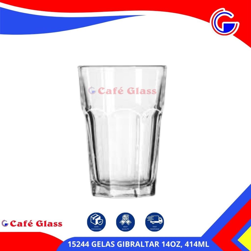 Gelas Kaca 414Ml - Libbey Gibraltar / Gelas Es Teh 14Oz / Cup Wadah Minuman Soft Drink Ice Tea