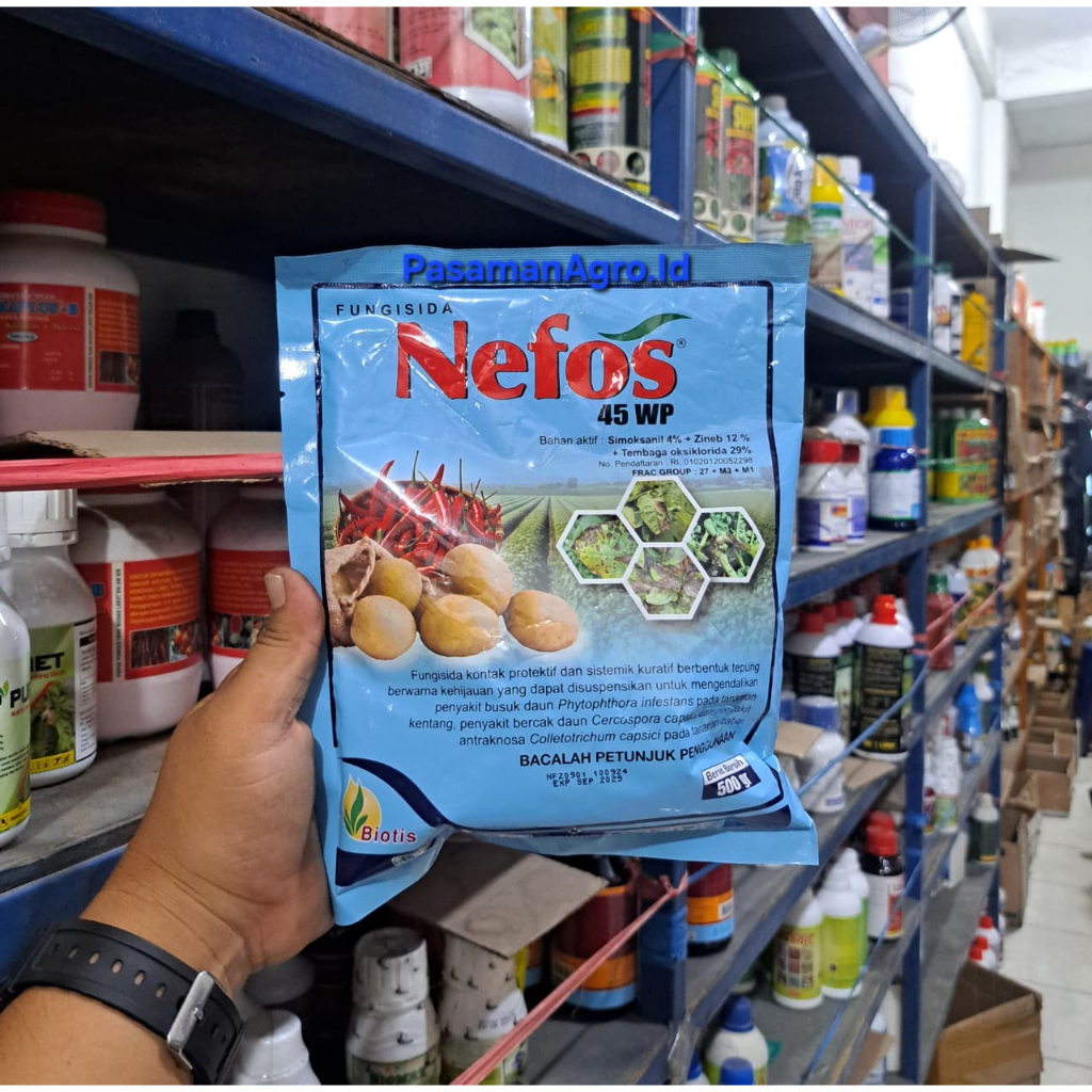 Jual FUNGISIDA NEFOS 45 WP - 500 GRAM NEW KEMASAN | Shopee Indonesia