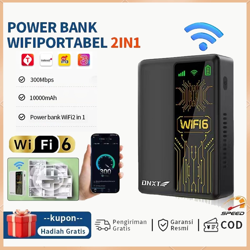 Wireless WiFi Route Portabel 4/5G LTE Mini Modem 10000MAh Dengan fungsi baterai isi ulang Mobile Broadband Isi daya perangkat seluler kapan saja WiFi router portabel