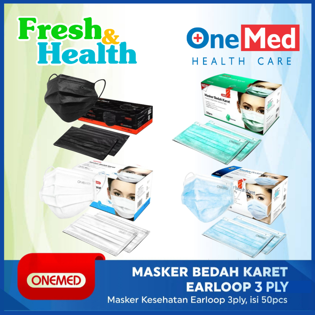 Jual Masker Onemed earloop 3ply Masker medis onemed isi 50pcs perbox ...