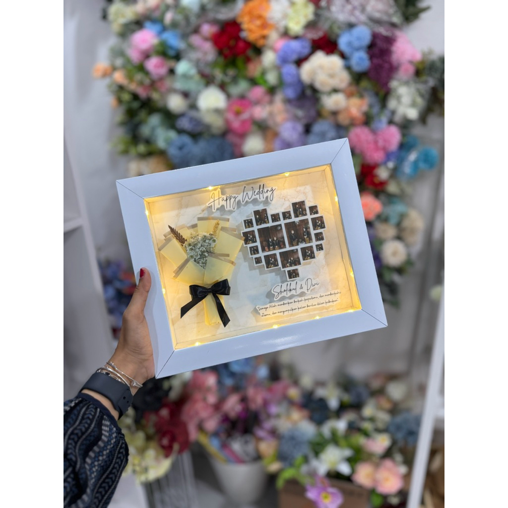 Jual frame pigora scrapbook Kado hadiah flower in frame bermanfaat ...