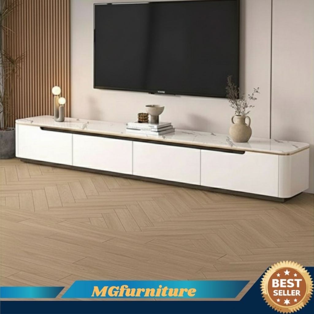 Jual Meja TV Minimalis Modern Top Marmer List Gold | Meja TV Panjang ...