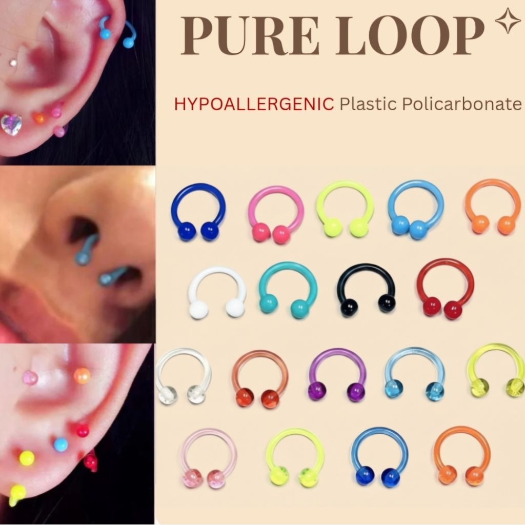 Jual [Plastic Polycarbonate medical earrings ] Pure Loop bpa free ...