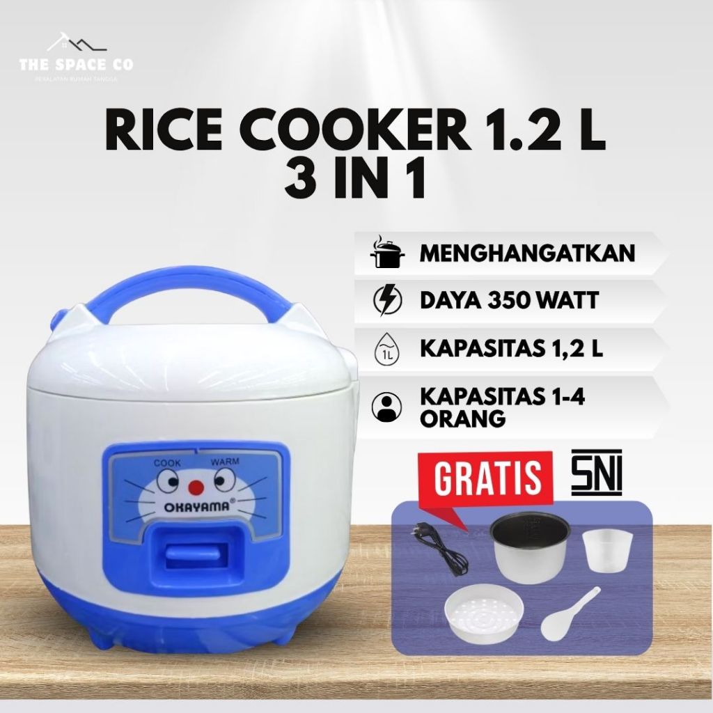 Jual OKAYAMA Rice Cooker 1,2 Liter Anti Lengket Mejikom Untuk Masak ...