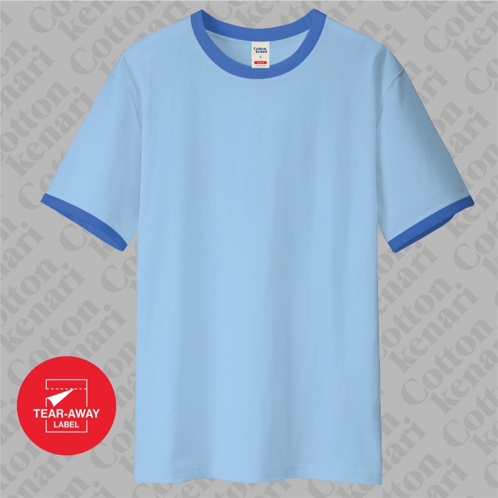 Jual KAOS RINGER TEE - BABY BLUE VAR MID BLUE ( KAOS POLOS RINGER TEE ...