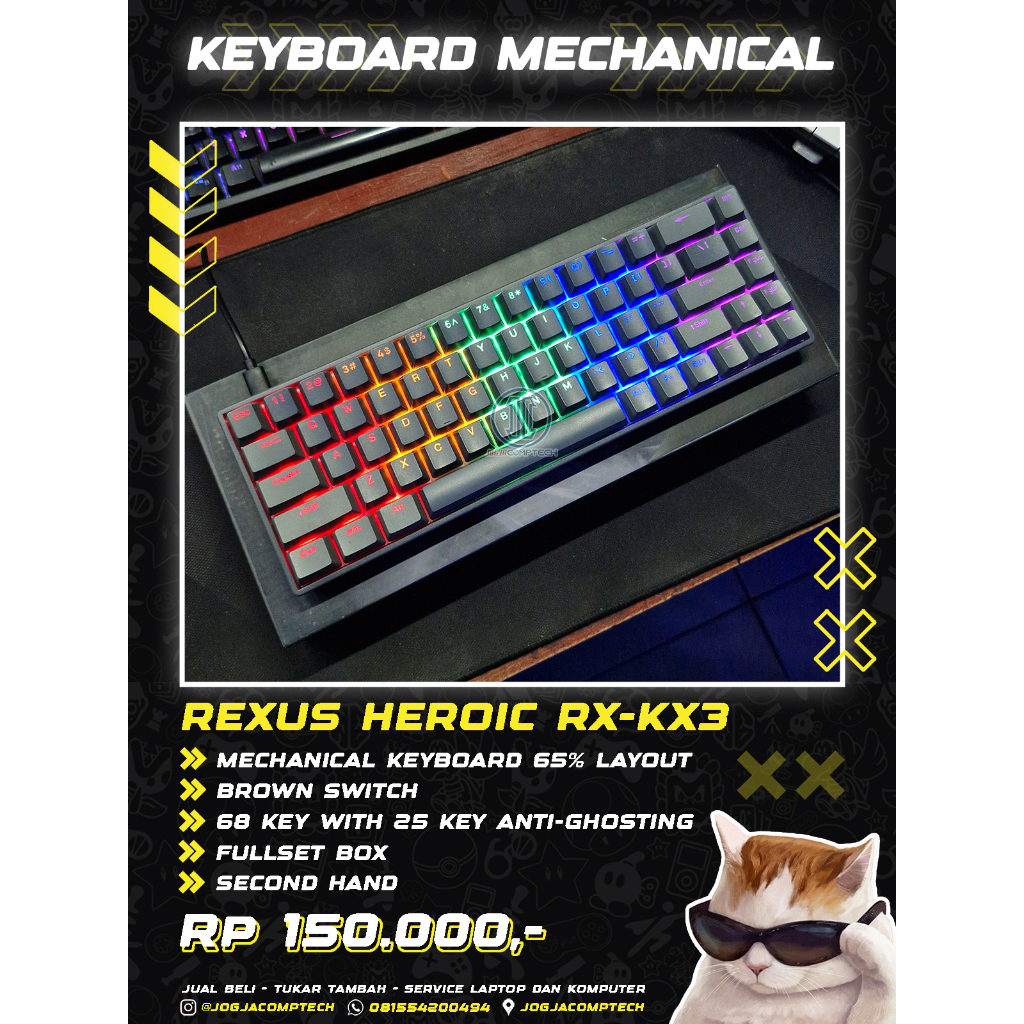 Jual Keyboard Gaming Mechanical REXUS RX-KX3 65% Mechanical Gaming ...