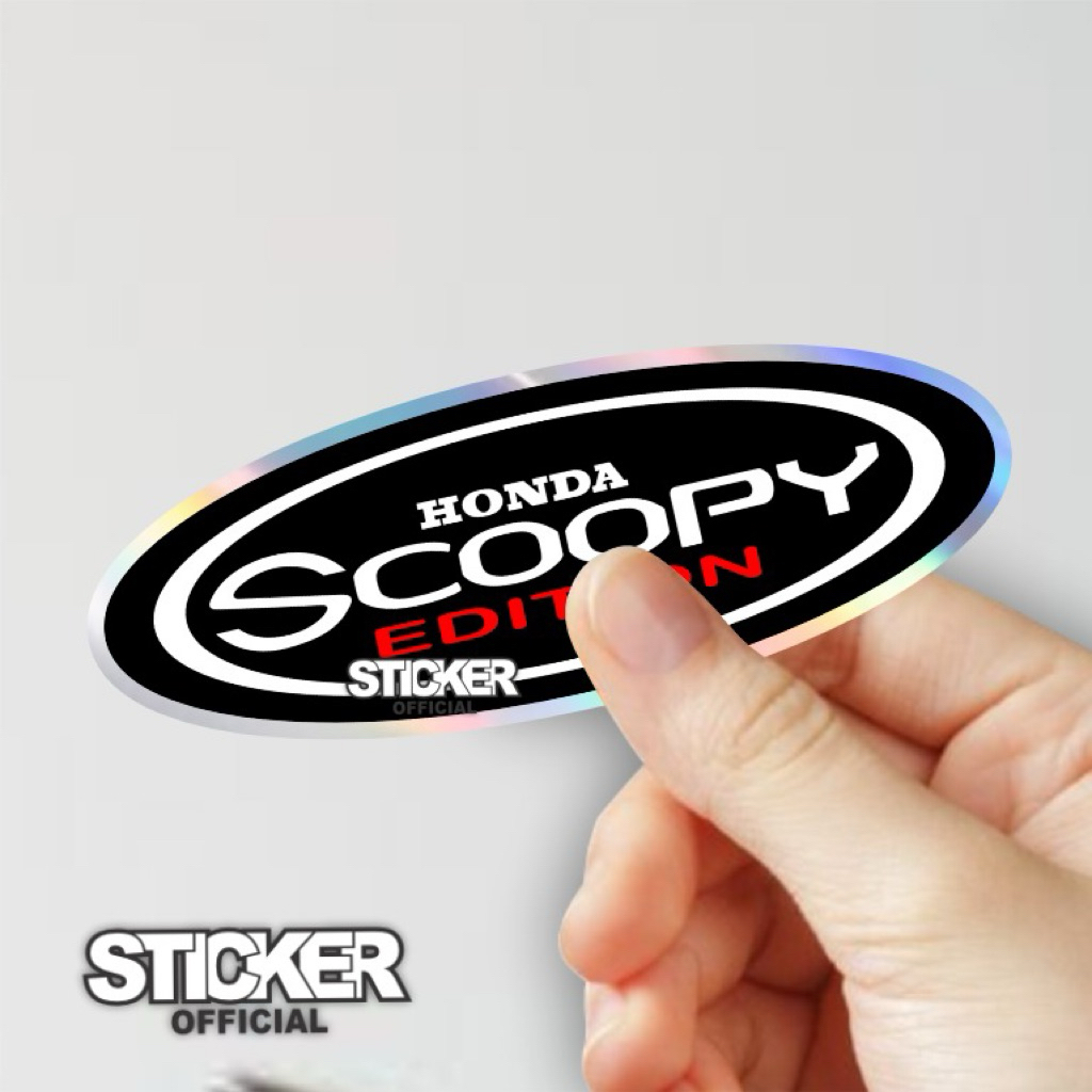 Jual logo scoopy, stiker hologram combinasi full warna, asisoris motor ...