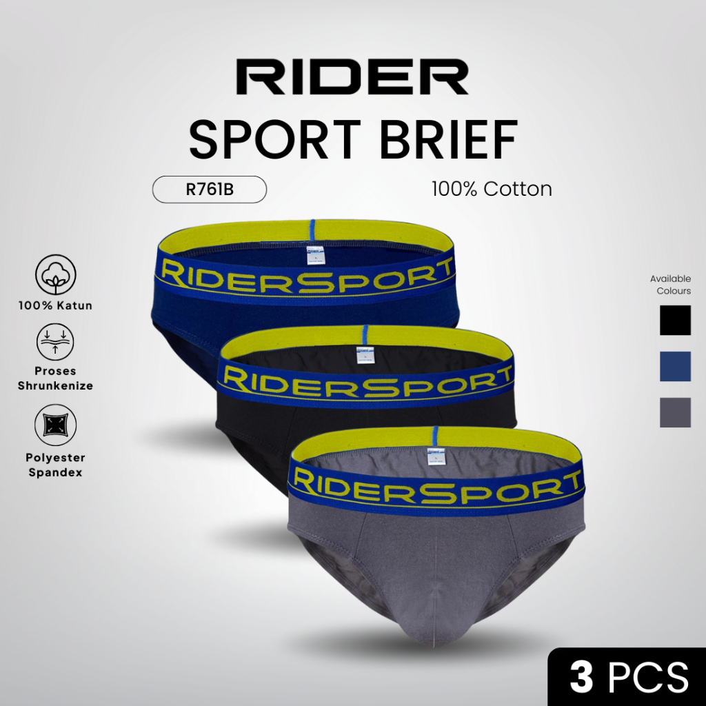 Jual Rider Sport Brief - Celana Dalam Pria R761B isi 3 Pcs | Shopee ...