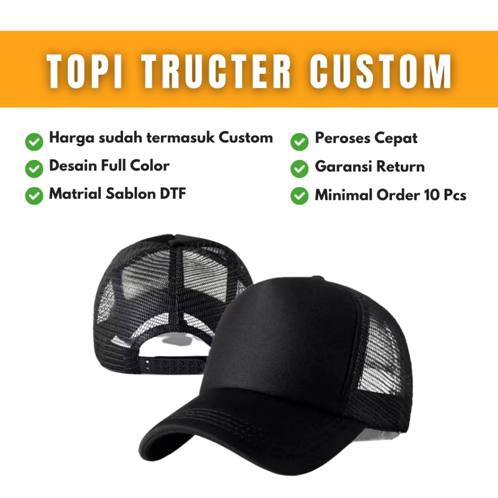 Jual TOPI CUSTOM Logo atau Teks –Cocok Untuk promosi Prusahaan, Event ...