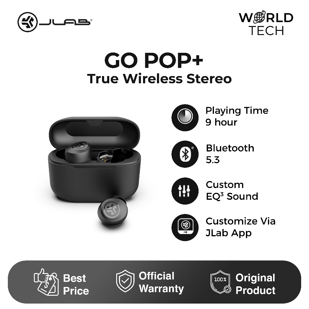 Jual JLab Go Pop Plus TWS True Wireless Bluetooth Earbuds 35 Jam ...