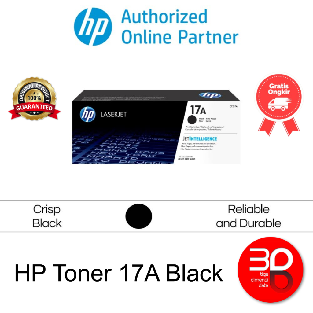 HP Toner 17A Black LaserJet Cartridge Original [CF217A]