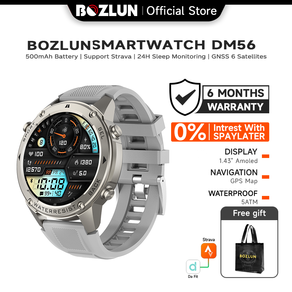 SKMEI  X Bozlun  | Jam Tangan Smartwatch| DM56 5ATM | 1.43" AMOLED | GNSS 6Satelit Tahan Built-in GPS | Jam Tangan Pintar | Jam Tangan Militer | Ketinggian/Tekanan Udara Dan Kompas Smartwatch