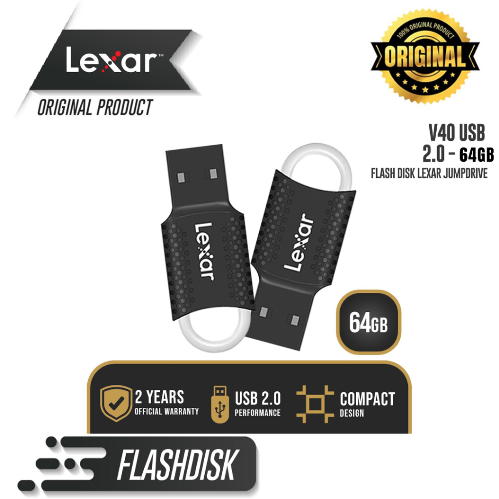Jual LEXAR Flashdisk Usb 2.0 64Gb Jumpdrive V40 Flash Drive | Shopee ...