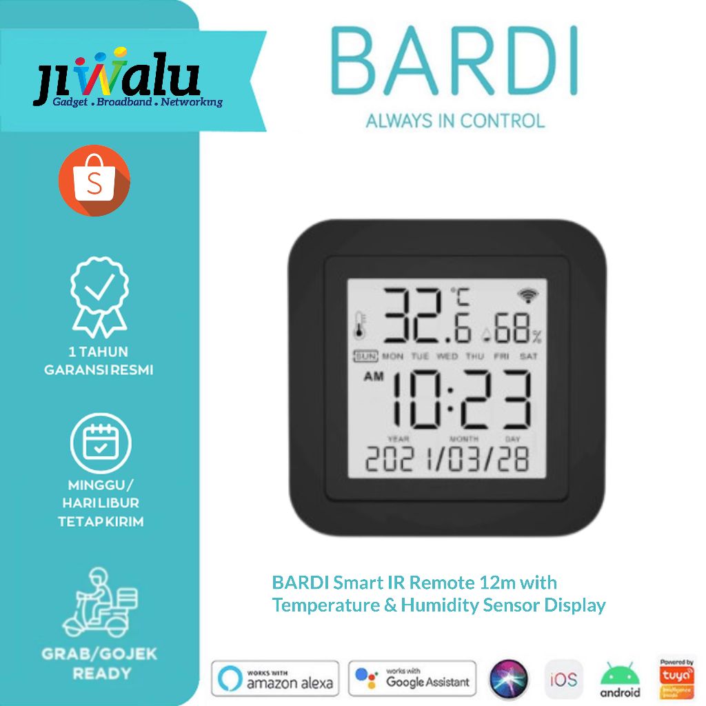Jual BARDI Smart IR Remote Control 12M with Temperature & Humidity ...
