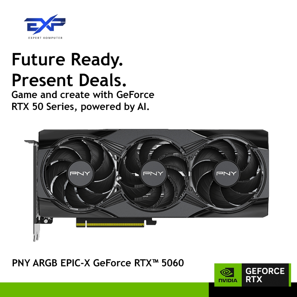 Jual PNY GeForce RTX 5060 ARGB EPIC-X RGB OC 8GB GDDR7 - Triple Fan ...