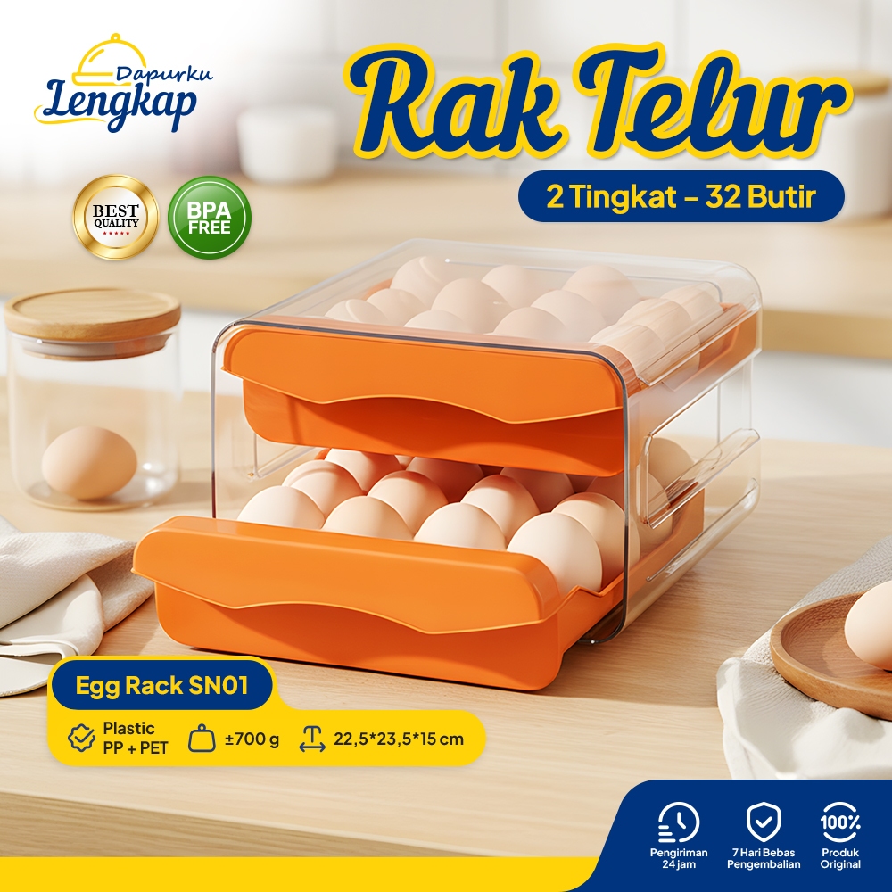 Jual Dapurku Lengkap - Rak Telur 2 Tingkat 32 Butir – Tempat Telur Ayam ...