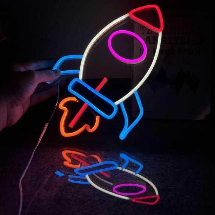 Jual Neon Flek Sign Roket | Bisa Request Warna | Shopee Indonesia