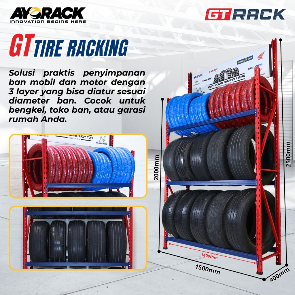 Jual RAK BAN MOTOR MOBIL GT RACK GTR320 MAX TIRE RACK 4 SUSUN. RACK ...