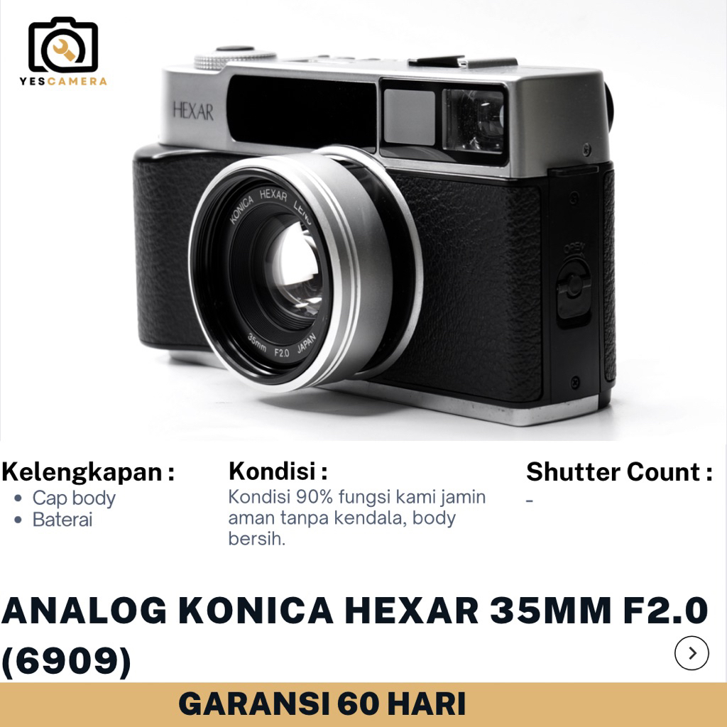 Jual Kamera Analog Konica Hexar AF 35mm F2 (Bekas) - Range Finder