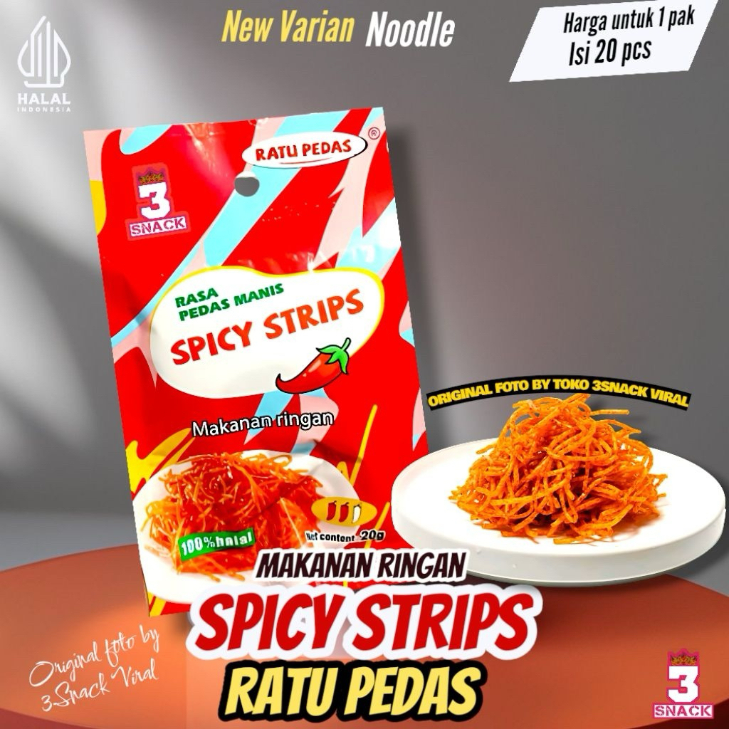 Jual Ratu Pedas Spicy Strips 20gr x 20 Bungkus [ 1 Pack ] makanan ...
