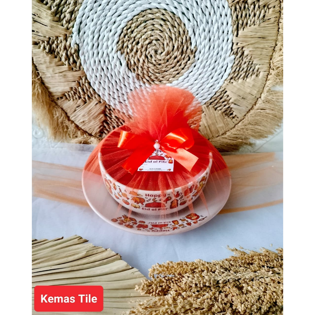 HAMPERS LEBARAN IDUL FITRI MANGKOK+PIRING CUSTOM DECAL FULL COLOUR MURAH
