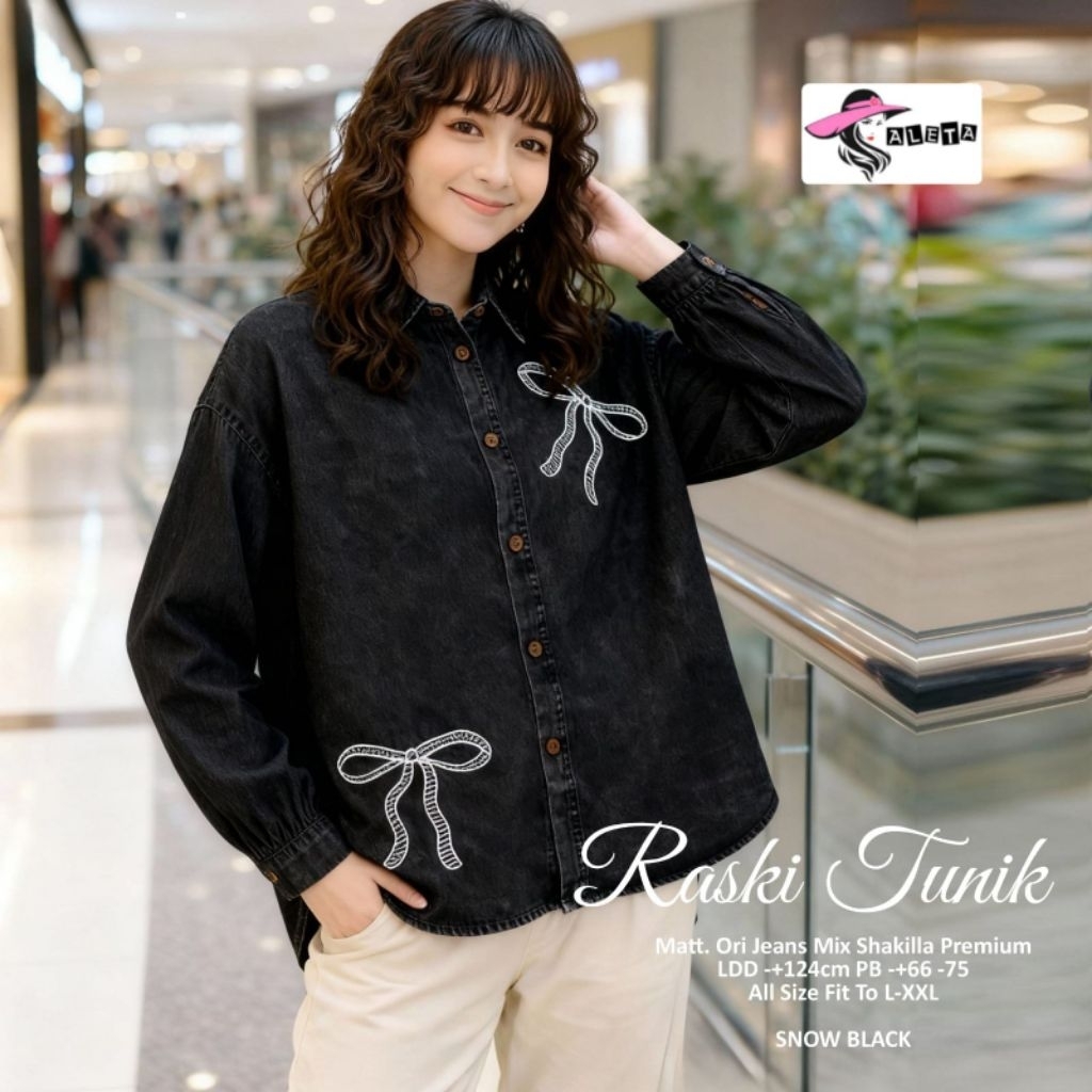 Jual Raski Tunik jeans washed premium,Nyaman Dipakai Seharian | Shopee ...