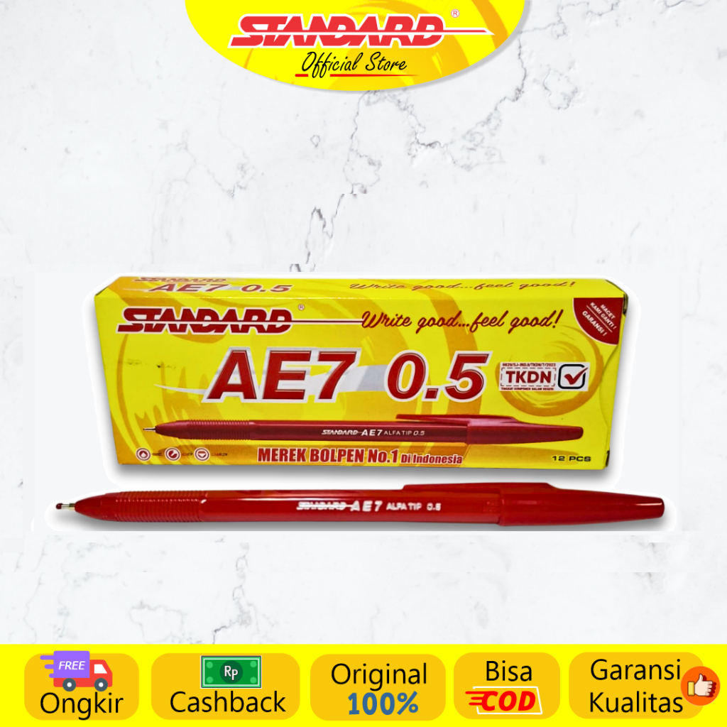 Standard -  Pulpen AE7 Alfatip 0.5 ( Alat Tulis / Pen / Ballpoint / Pena ) (4)