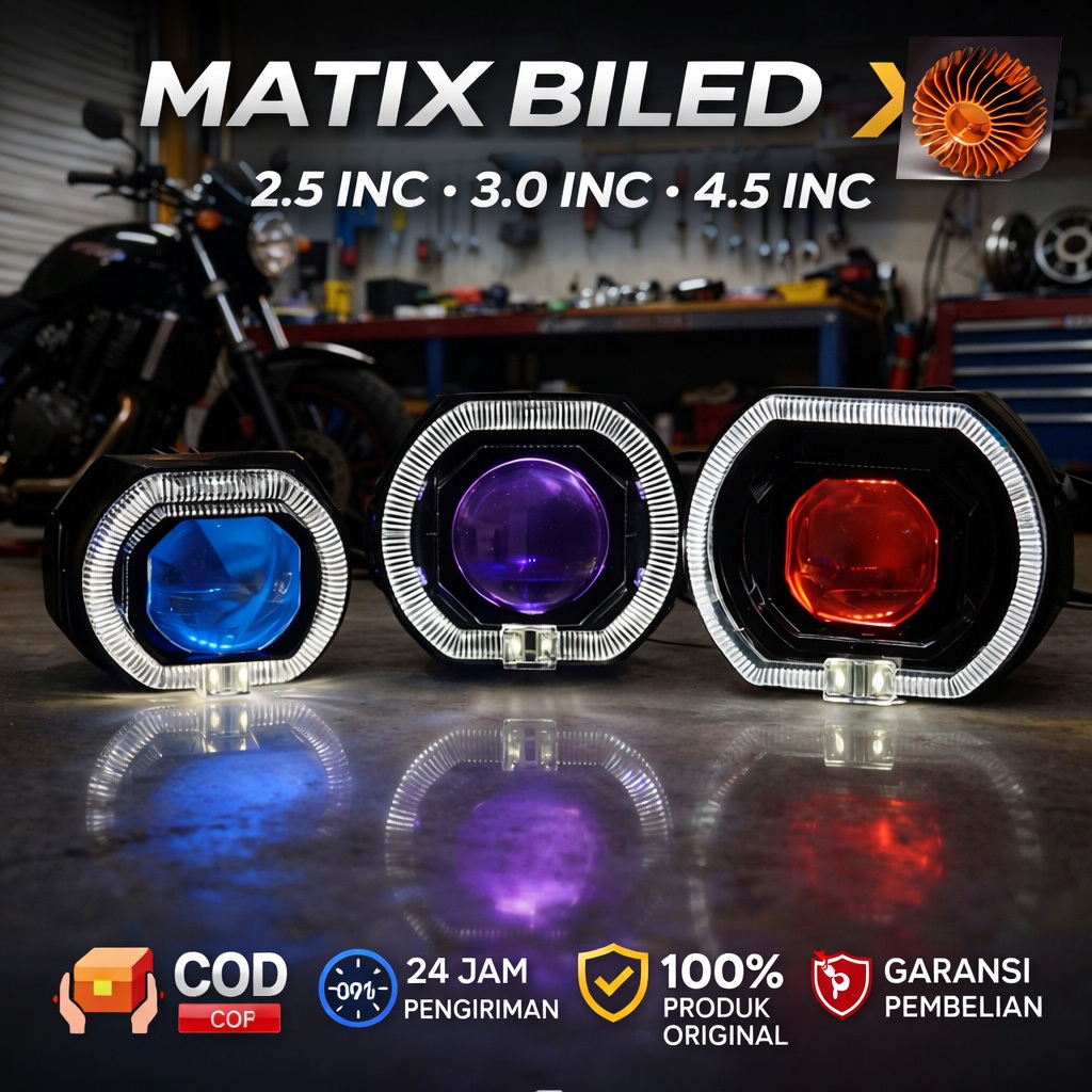 Jual Projie Biled Matrix 2,5INCH/3INCH/4,5INCH Body Black Plus Kipas ...