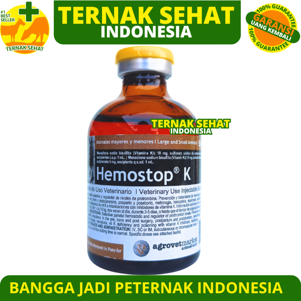 Jual HEMOSTOP K 50ML AGROVET - Obat Hewan Anti Pendarahan Penggumpalan ...