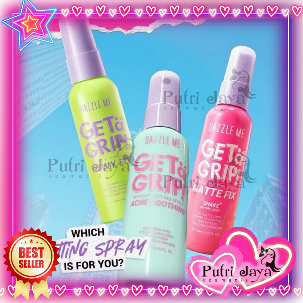 Jual DAZZLE ME Get a Grip! Makeup Setting Spray (prime+set, MATTE FIX ...