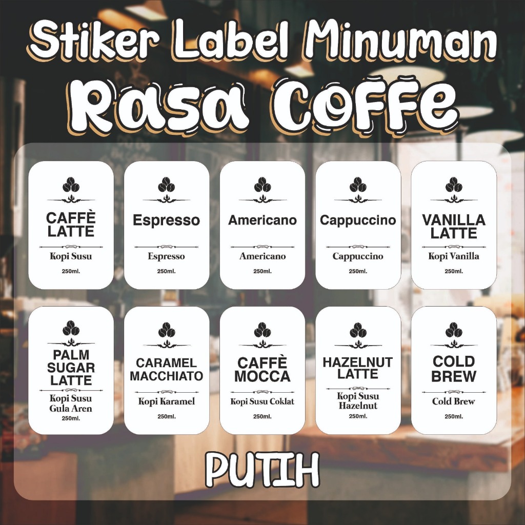 Jual STIKER LABEL MINUMAN KOPI/LABEL BOTOL RASA KOPI/LABEL COFFE ...
