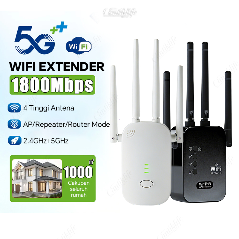 Jual Repeater WiFi - 1800Mbps Dual Band 2.4&5G Penguat Sinyal Internet ...