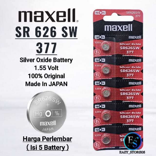Jual Maxell Baterai SR626SW Original Japan 1.55V Batre Jam Tangan 377 ...