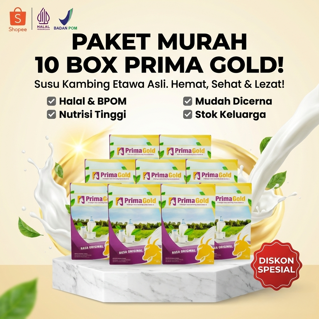 Jual 10 BOX Susu Kambing Murni Primagold Melancarkan System Pencernaan ...