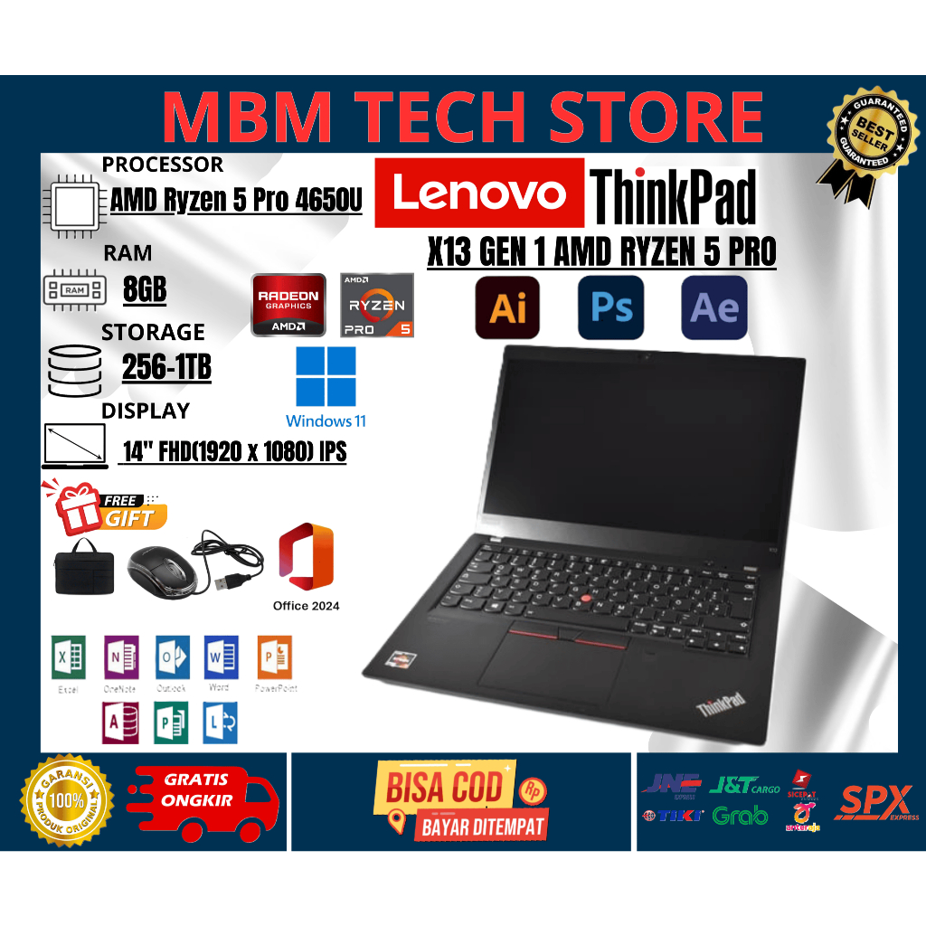 Jual LENOVO THINKPAD X13 GEN 1 AMD RYZEN 7 PRO 16GB/1TB SSD TOUCHSCREEN ...