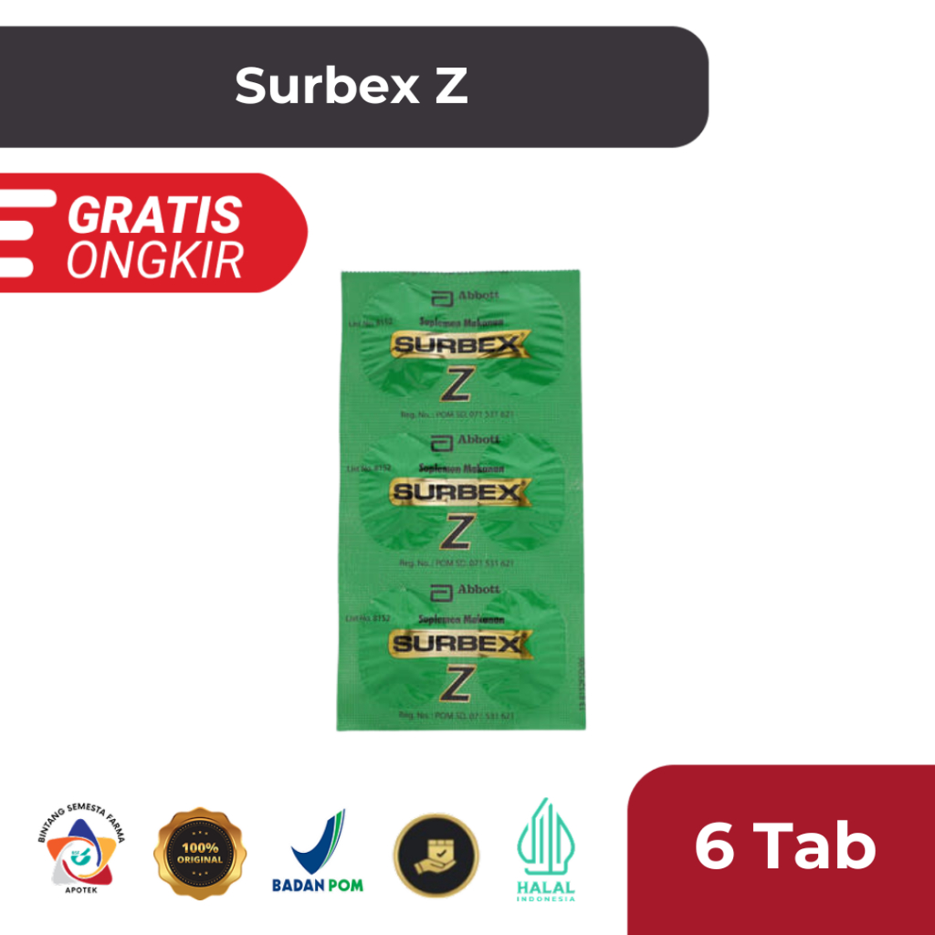 Jual Surbex Z Strip 6 Tablet - Multivitamin Lengkap & Zinc | Shopee ...