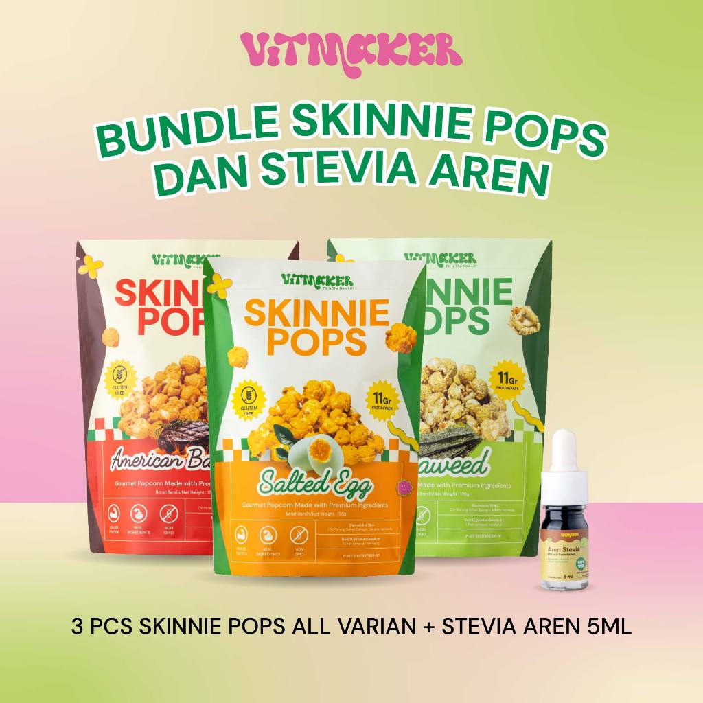 Jual [BUNDLE AREN POPCORN] Vitmaker Liquid Aren Stevia Pemanis Alami ...